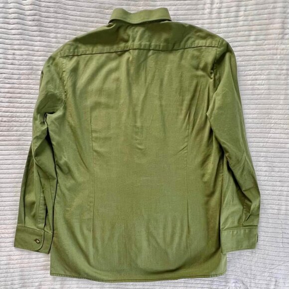 Men's Size 42 (U.S. SIZE L/16.5) Gloriette Long Sleeve Sage Green Button Down Sh - Picture 9 of 10
